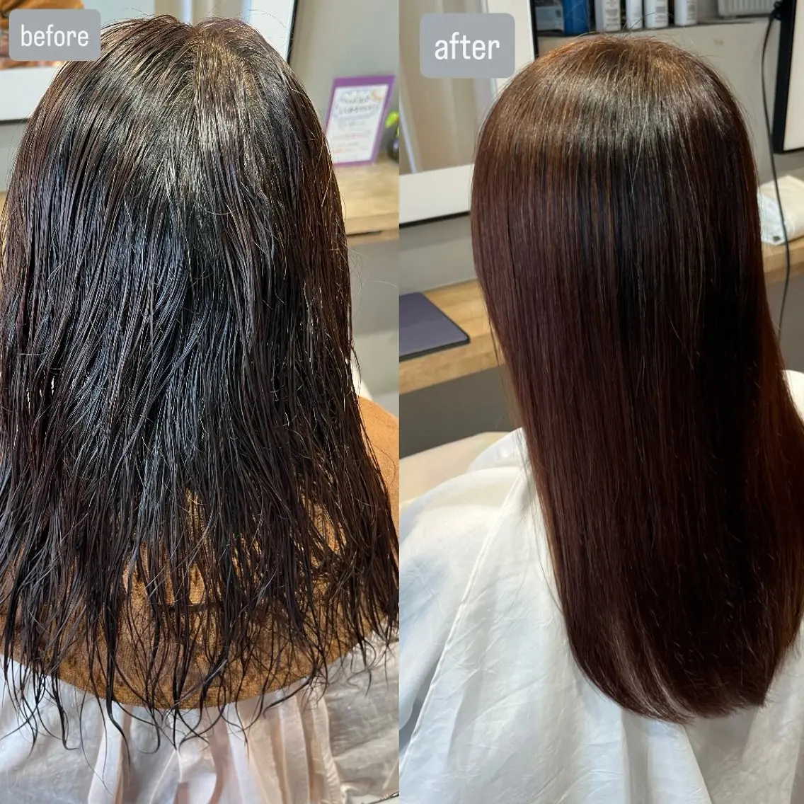 ロング 縮毛矯正 いまなか みゆのヘアスタイル