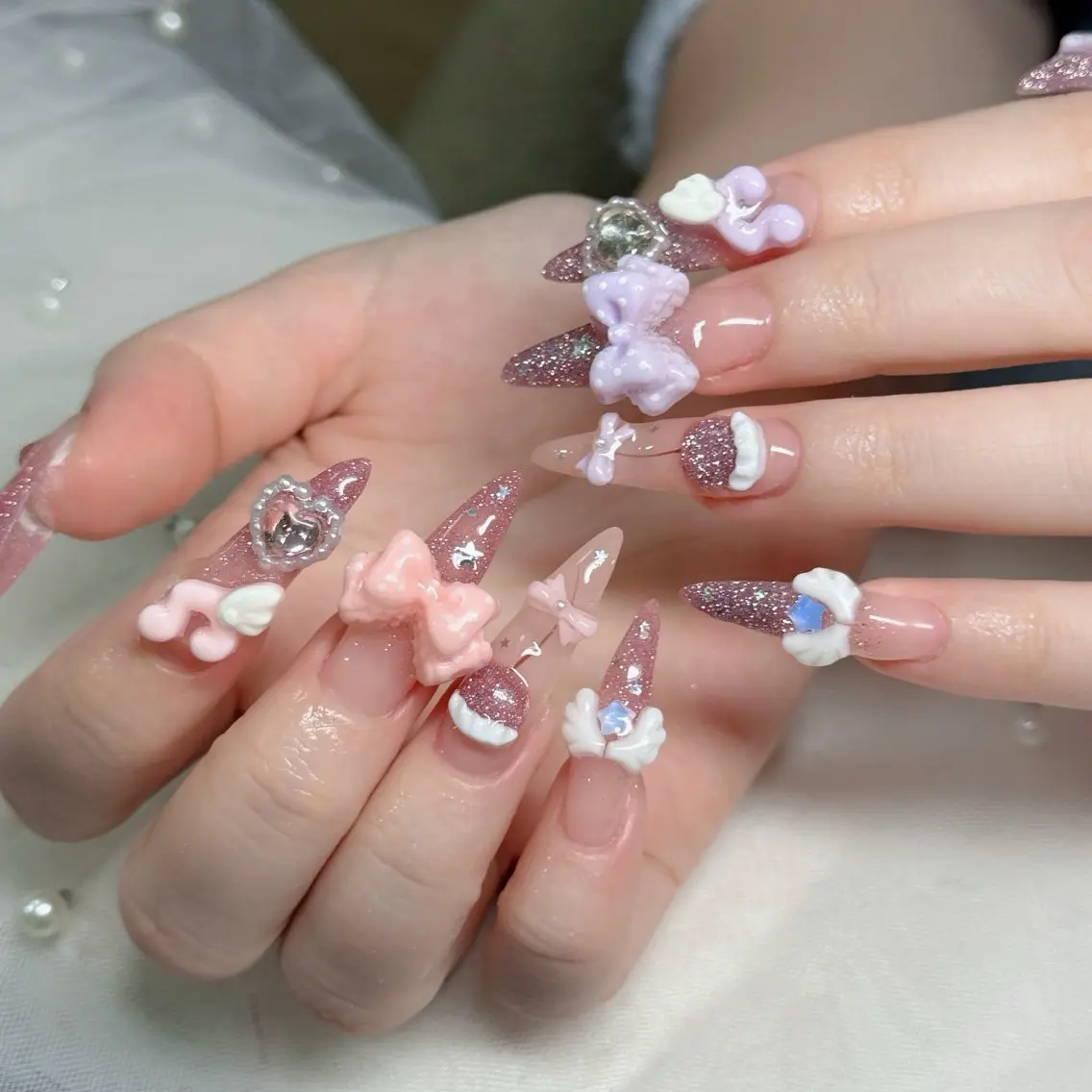 ネイル フットネイル フレンチネイル グラデーション 韓国ネイル ロングネイル ハンドネイル Hani Nail Salonのネイルデザイン