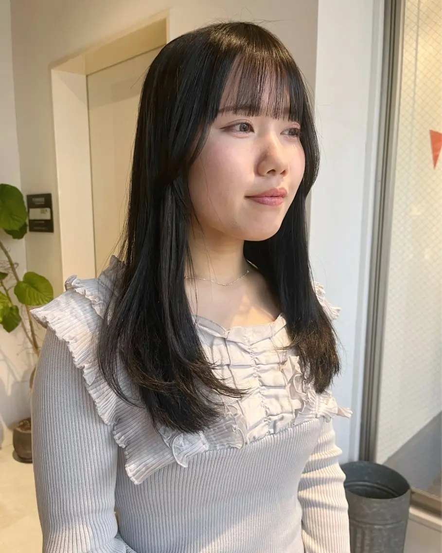 ロング カラー かわい りほのヘアスタイル