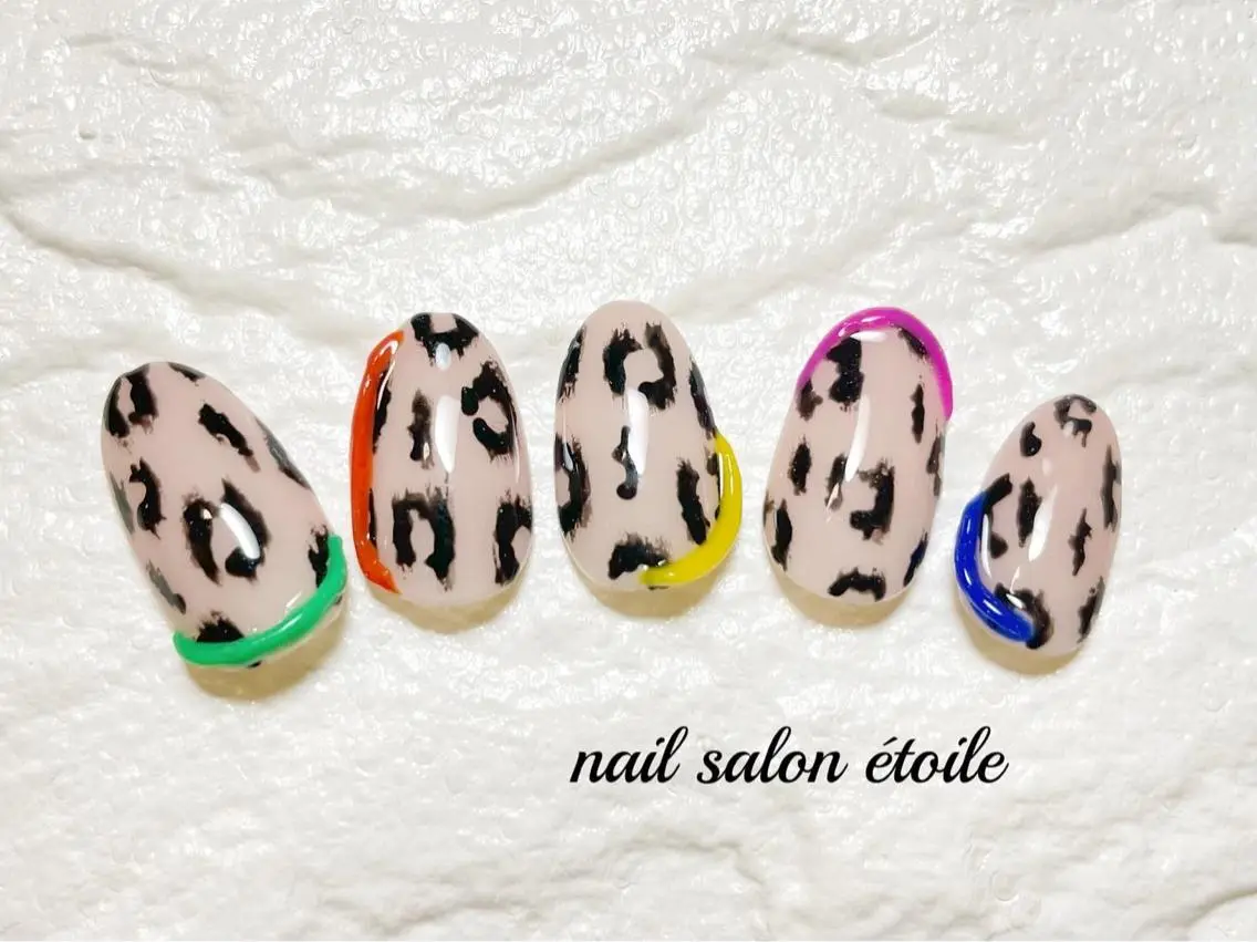 ネイル アニマル柄 アートネイル ジェルネイル ぷっくりネイル ハンドネイル nail salon étoileのネイルデザイン