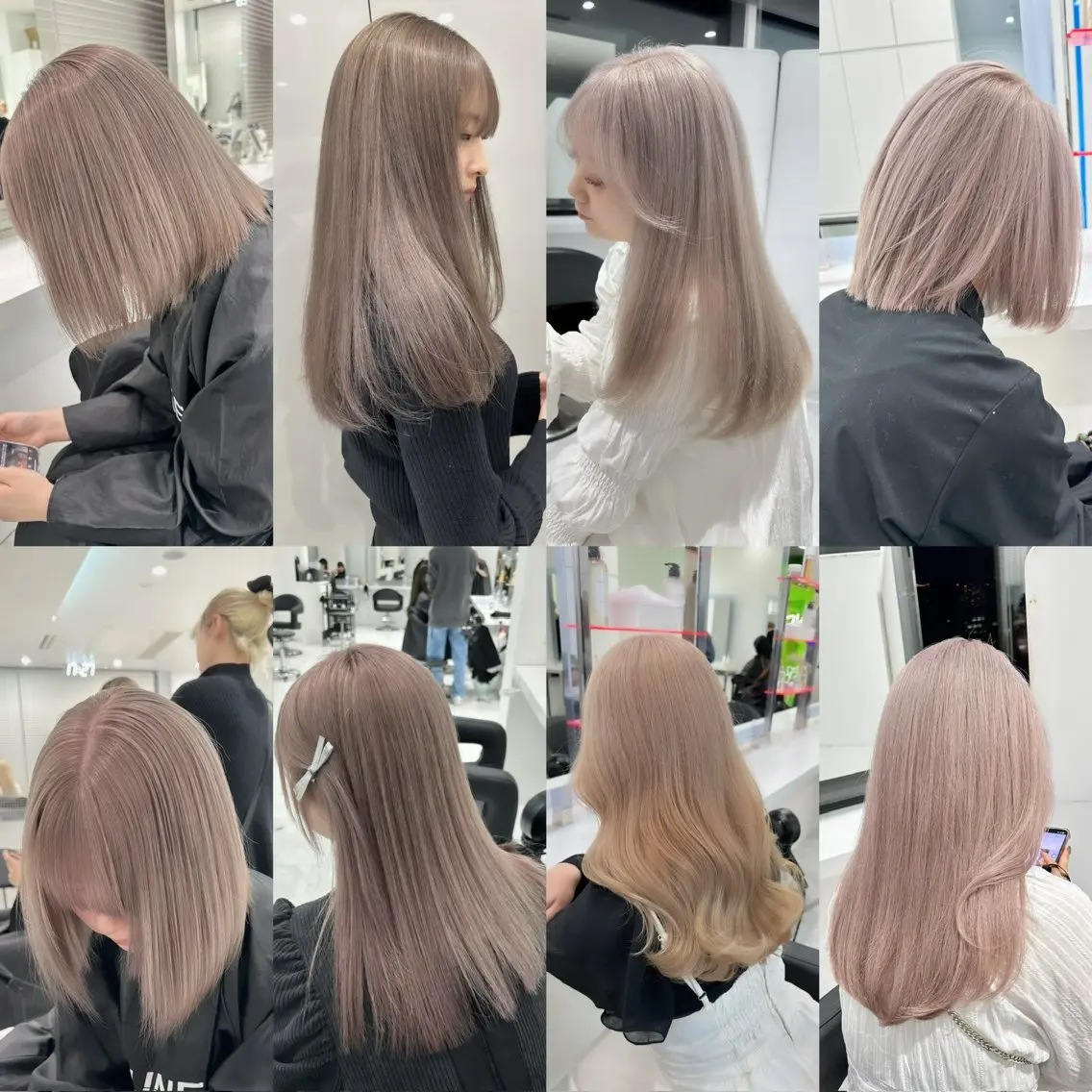 ロング レイヤーカット 小顔カット トリートメント グレー/ベージュ /髪質改善 れいとのヘアスタイル