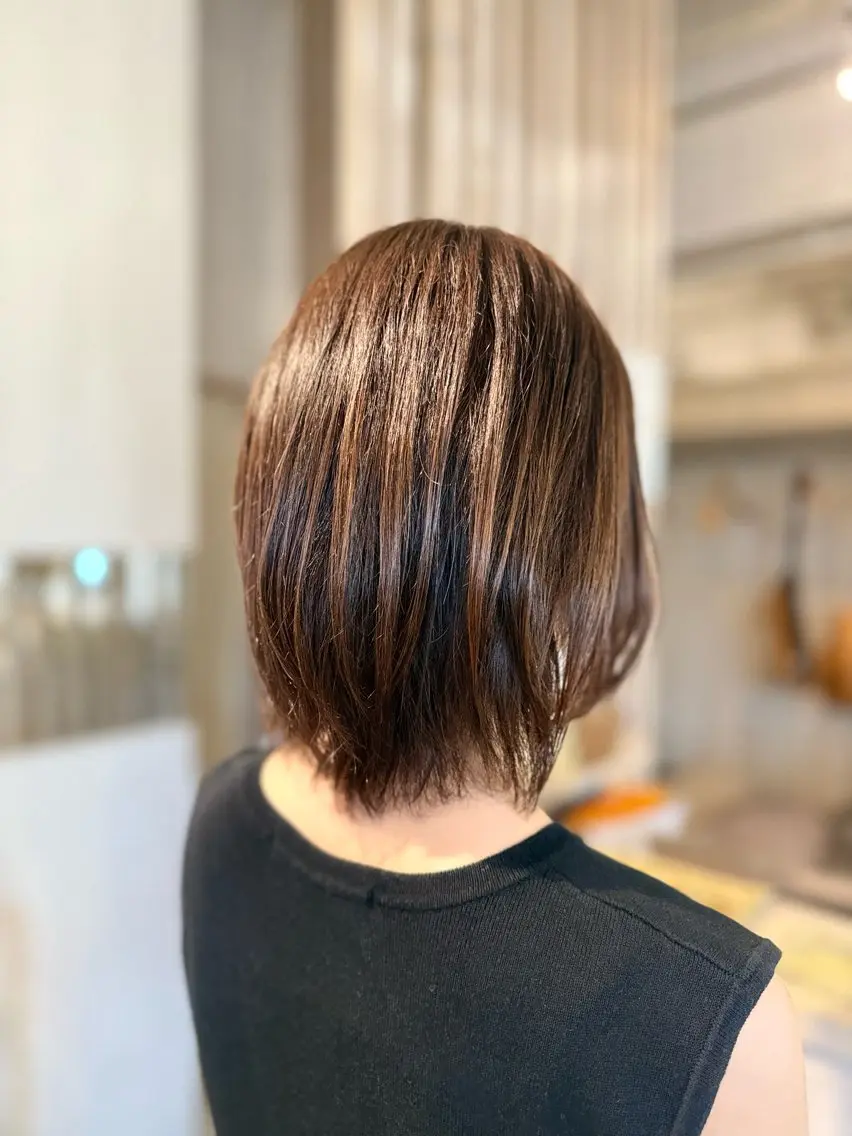 ミディアム カラー 竹中 萌のヘアスタイル