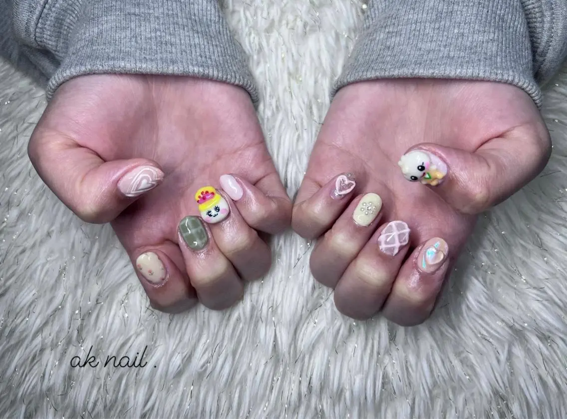 ショート ネイル 持ち込み ak nail .のネイルデザイン