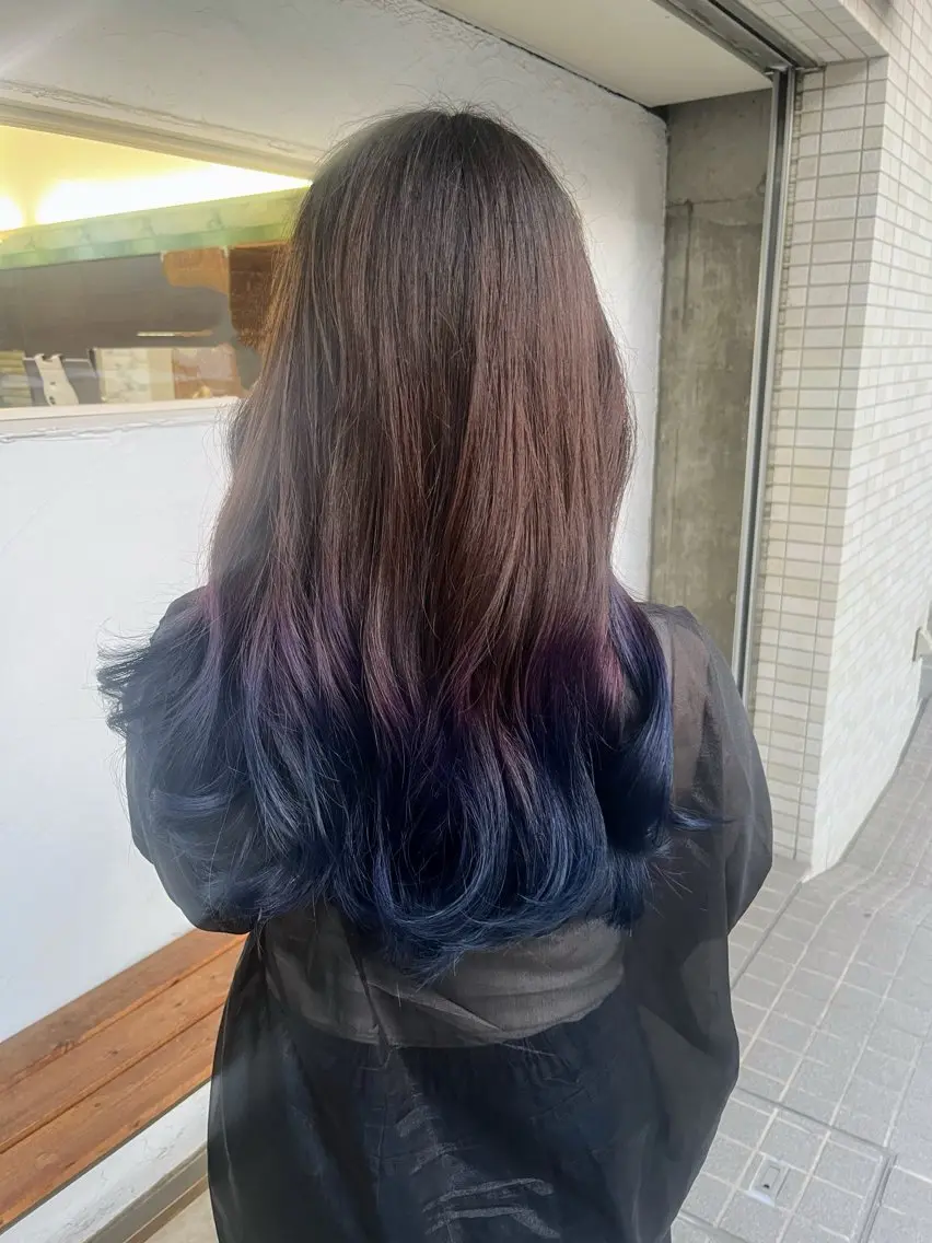ロング ヘアカラー ヘッドスパ 正分 真美のヘアスタイル