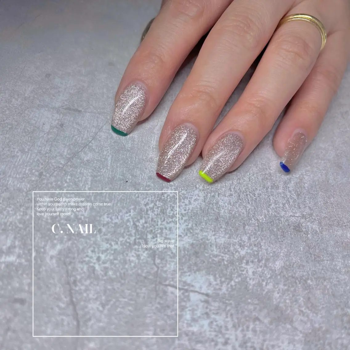 ネイル フットネイル フレンチネイル ジェルネイル キラキラネイル マグネットネイル C.Nail &Eyeのネイルデザイン