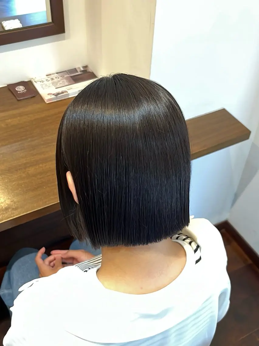 ショート パーマ 縮毛矯正 カット 縮毛矯正 今在家 玲【艶髪スト レート/メンズ】のヘアスタイル