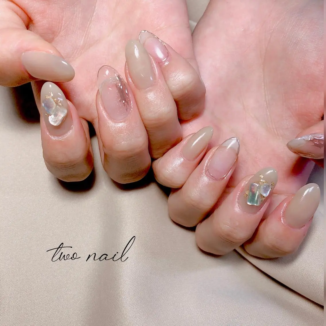 ネイル アートネイル フットネイル ハート ニュアンスネイル ホワイト two nailのネイルデザイン