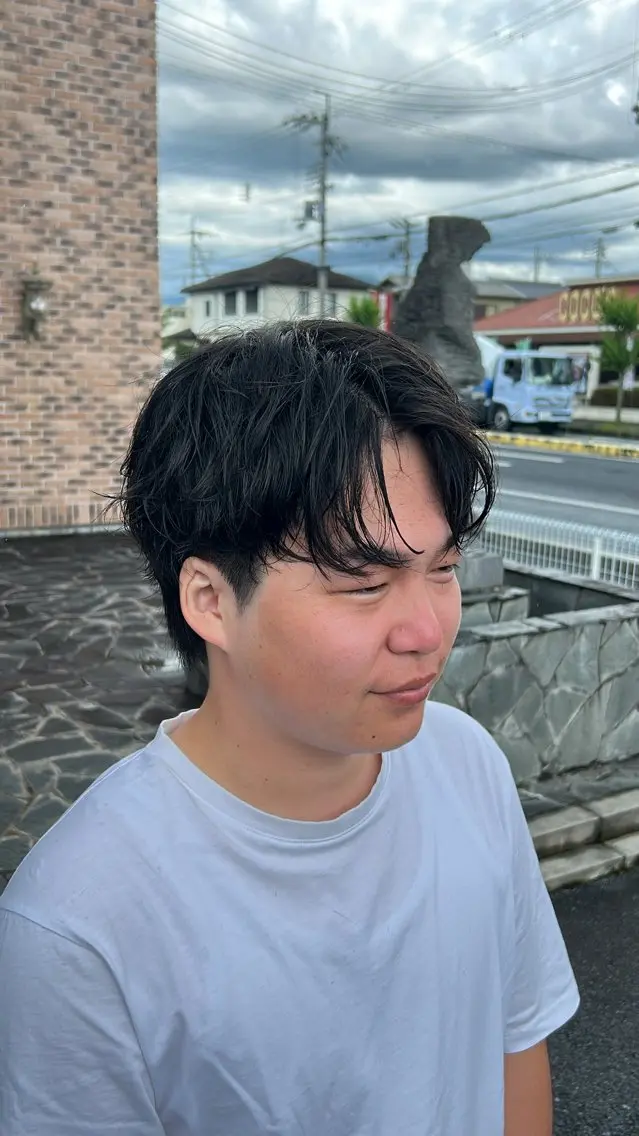 ミディアム パーマ メンズ ミディアムパーマ メンズパーマ 福井 太暉のヘアスタイル