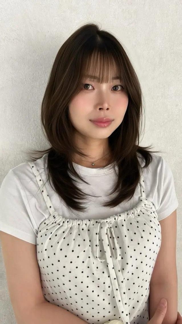 セミロング カラー ヘアアレンジ 透明感カラー グレージュ イルミナカラー 顔まわりレイヤー 顔周りカット カット ヘアカラー パーマ トリートメント レイヤーカット×髪質 改善🇰🇷シオリのヘアスタイル