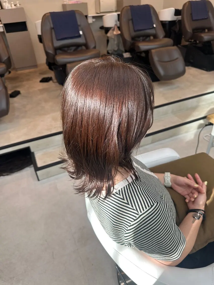 ミディアム カラー ブラウンカラー ヘアカラー 丸山 心 / 艶カラーのヘアスタイル
