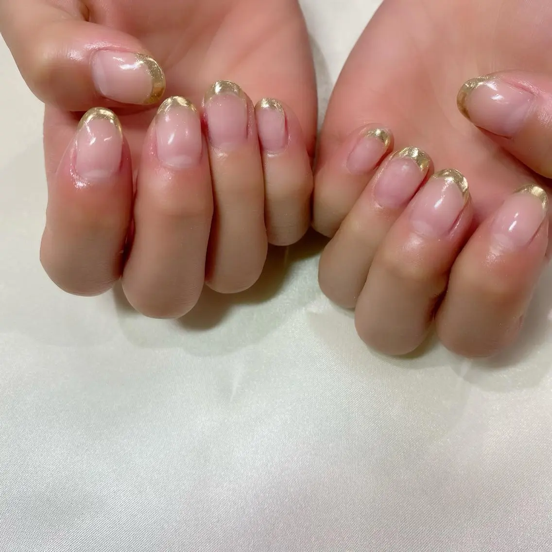 ネイル フレンチネイル ミラーネイル 冬ネイル ハンドネイル Salon Ｋのネイルデザイン