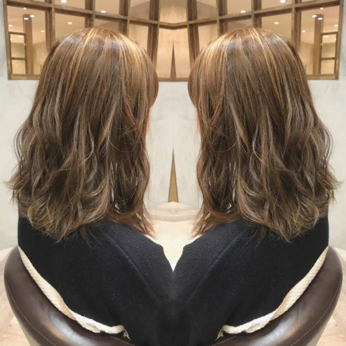 ミディアム カラー ヘアカラー 重政 和樹のヘアスタイル