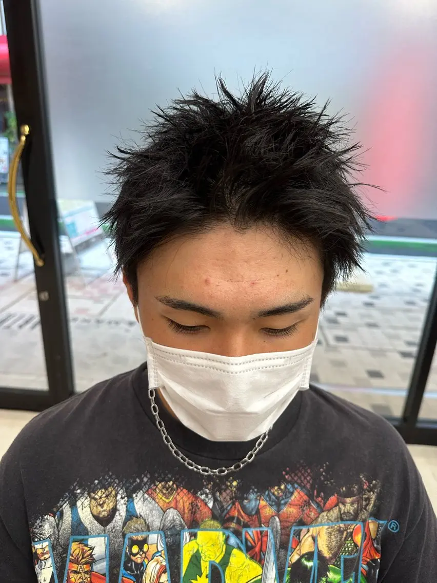 ショート パーマ メンズ メンズパーマ メンズツイストパーマ 波巻きパーマ ツイストパーマ 💈メンズ特化 美容師サキ💈のヘアスタイル