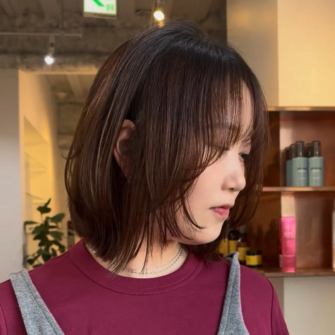 ミディアム カット 心美/ブリーチなし 透明感カラーのヘアスタイル