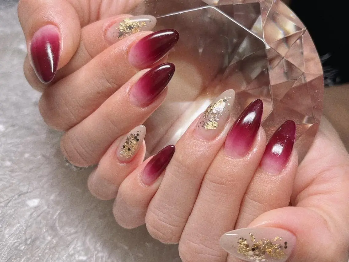 ネイル 長さ出し ジェルネイル グラデーション 韓国ネイル マグネットネイル ハンドネイル Nail&eye Belire 新宿のネイルデザイン