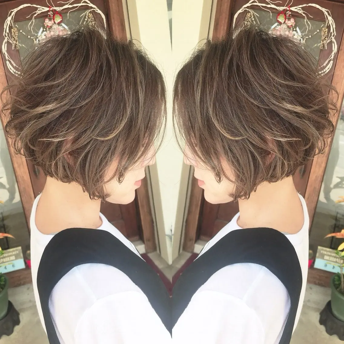 ショート カラー イルミナカラー カット ヘアカラー grand juteのヘアスタイル
