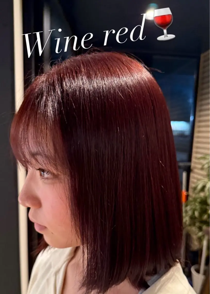 ミディアム カラー レッドカラー 【ルクール喜多町】 はるかのヘアスタイル