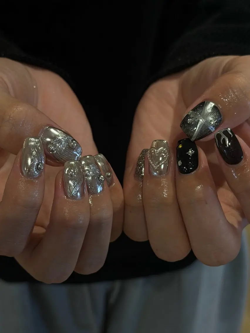 ネイル ジェルネイル マグネットネイル ミラーネイル ニュアンスネイル パラジェル ハンドネイル ハンドケア Bana_ Nailのネイルデザイン