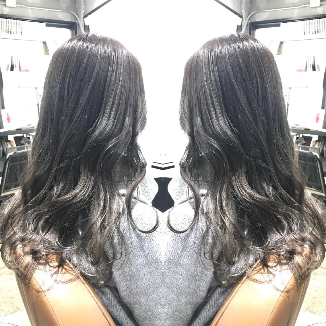 セミロング カラー パーマ ヘアアレンジ メンズ キッズ ネイル マツエク・マツパ グレージュ サロンドミルク 原宿のヘアスタイル