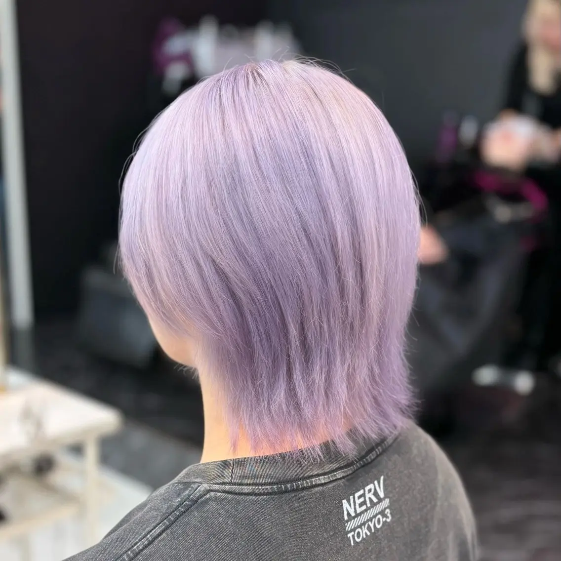 ロング カラー ラベンダーカラー ヘアカラー トリートメント ヘアセット 色落ち綺麗🩰ハイ トーン🎀RINKAのヘアスタイル