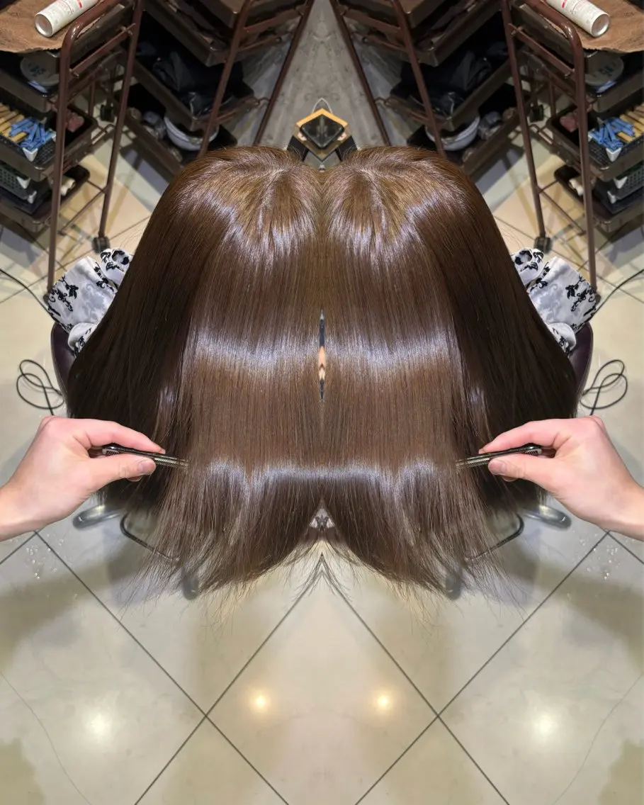 ロング カラー カット ヘアカラー 縮毛矯正 トリートメント 🩵レイヤー✖︎ 髪質改善🩵リョウヤのヘアスタイル