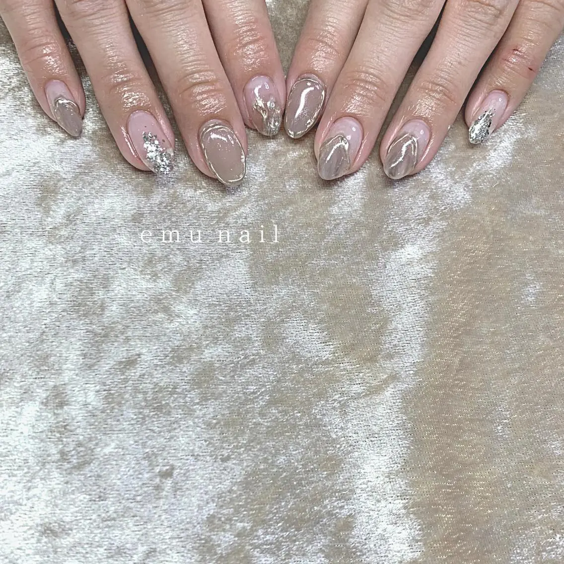 ネイル 大理石ネイル(マーブル) 持ち込み emu nailのネイルデザイン