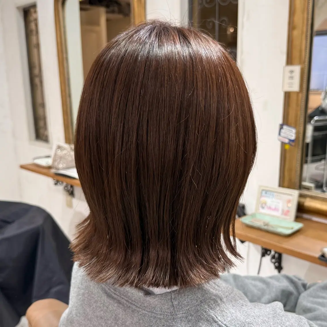 ミディアム カラー ブラウンカラー オレンジ オレンジブラウン ボブ 似合わせカット カット ヘアカラー トリートメント 似合わせボブ🎀🫧 千葉 優希のヘアスタイル