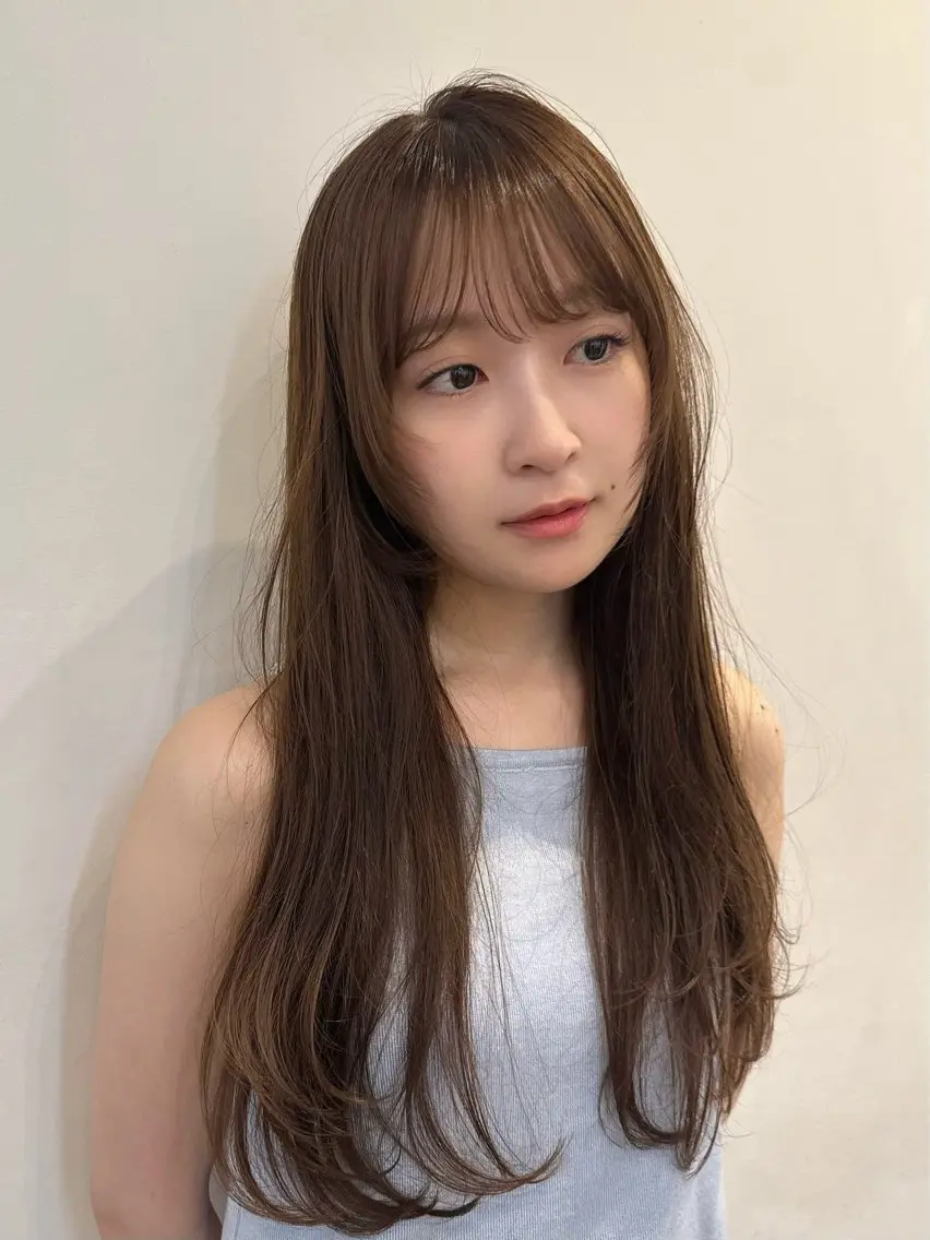 ロング カット ヘアカラー トリートメント やました もえかのヘアスタイル