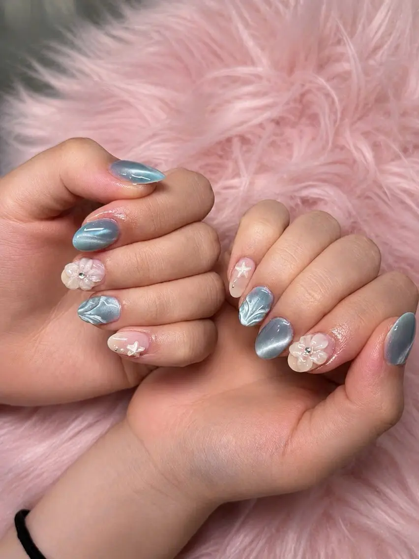 ネイル アートネイル フレンチネイル ジェルネイル 韓国ネイル マグネットネイル HAPPI NAIL 大国町のネイルデザイン