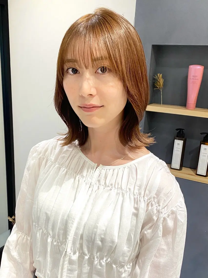🤍🤎minomo限定🤎🤍カット+カラー【ボブ/レイヤーカット/下北沢/韓国/顔周り/前髪カット/髪質改善】の写真