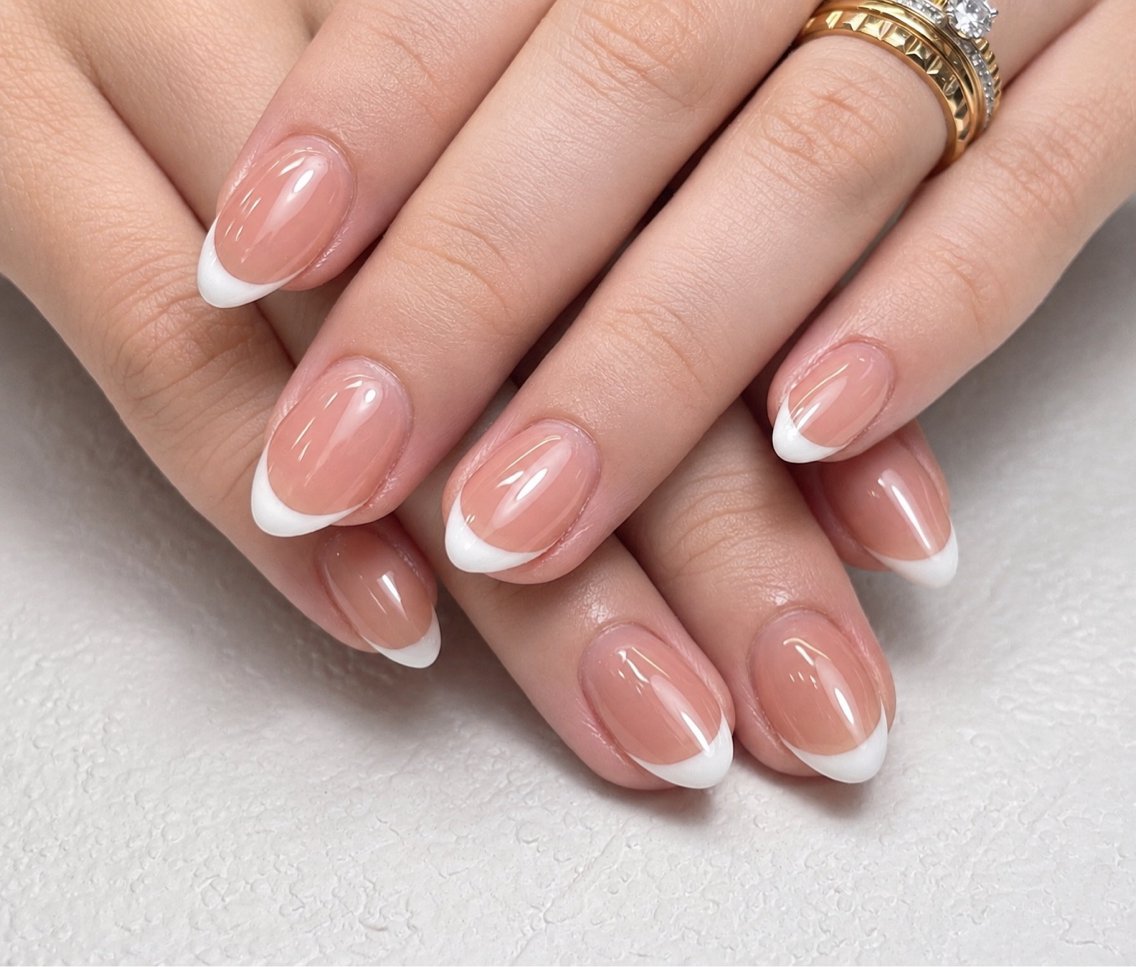 ネイル チークネイル 長さ出し フレンチネイル グラデーション キラキラネイル ハンドネイル MEO NAIL 中野②のネイルデザイン