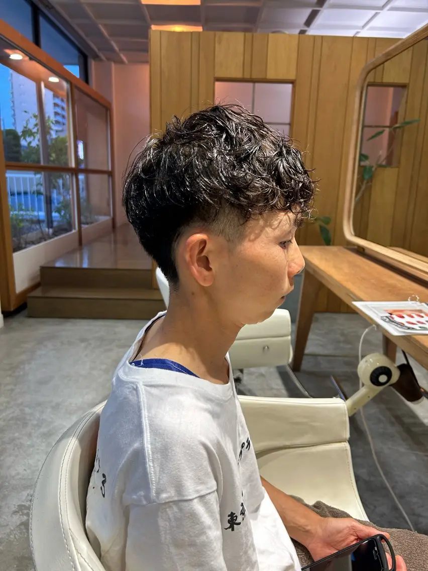 ショート パーマ メンズ メンズパーマ カット パーマ 佐藤 悠生 メンズパーマ.カットのヘアスタイル