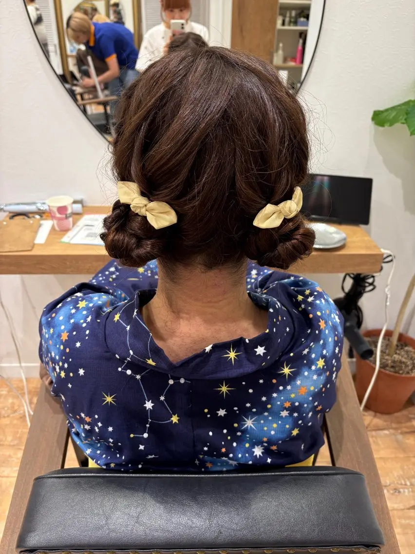 ヘアアレンジ ヘアセット ピンクカラーアレンジ 🩷AYANA🩷のヘアスタイル