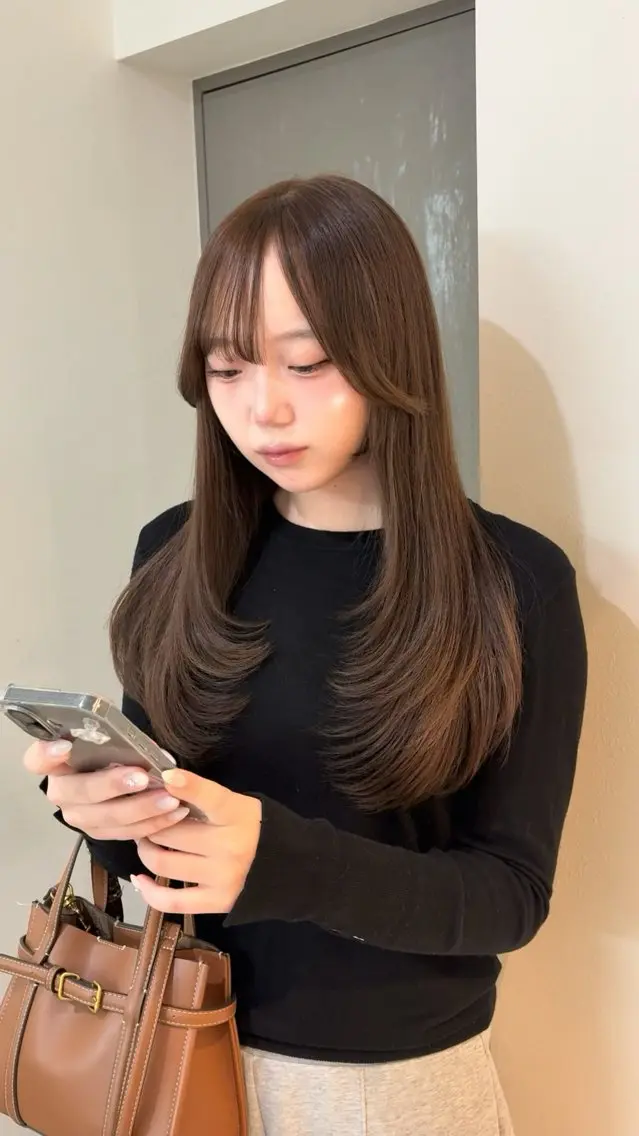 ロング カラー 韓国風ヘア レイヤーカット マツパ/激カワ束感♡ 絆のヘアスタイル