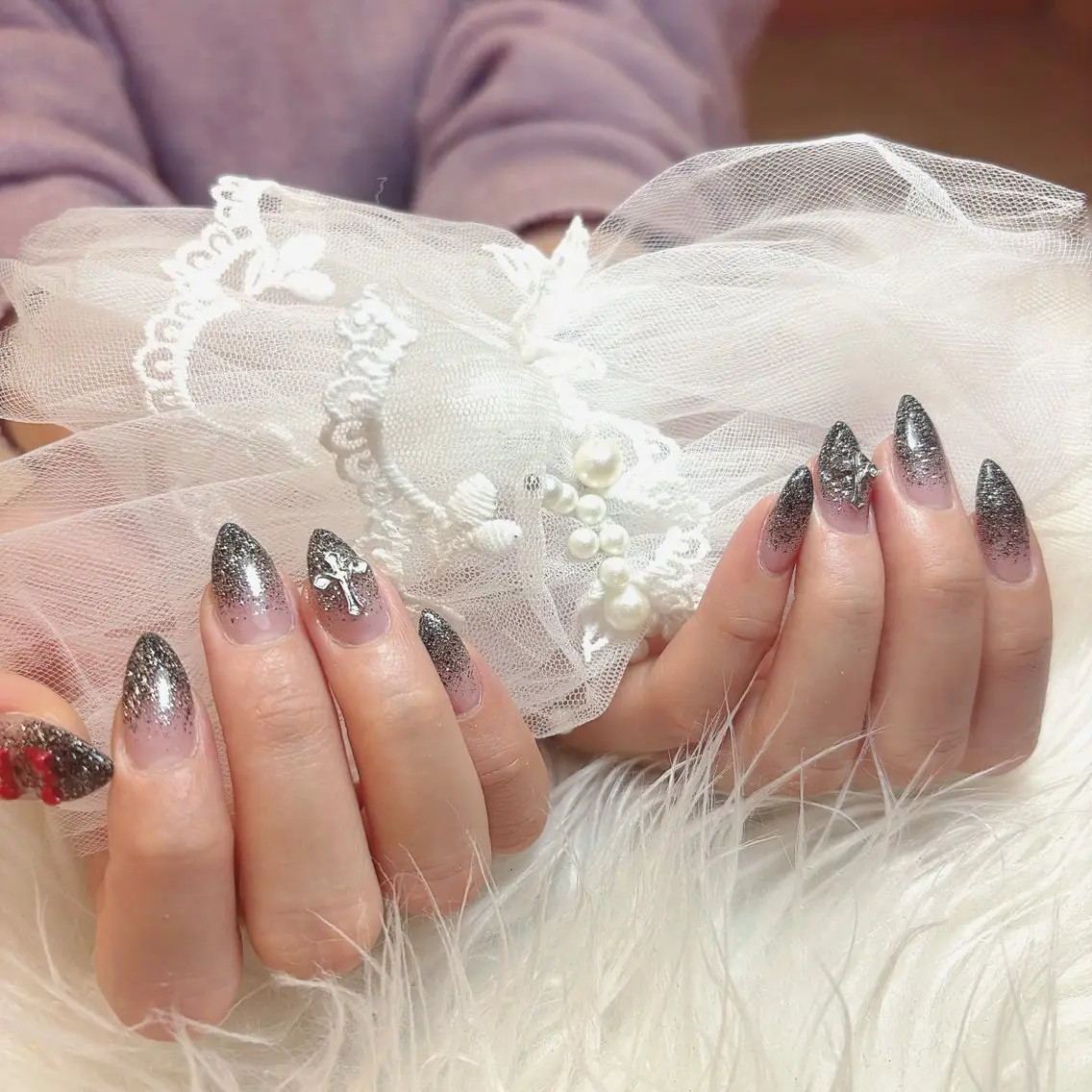 ネイル ハンドネイル LIB VALLA Yuri🍭🖤のネイルデザイン