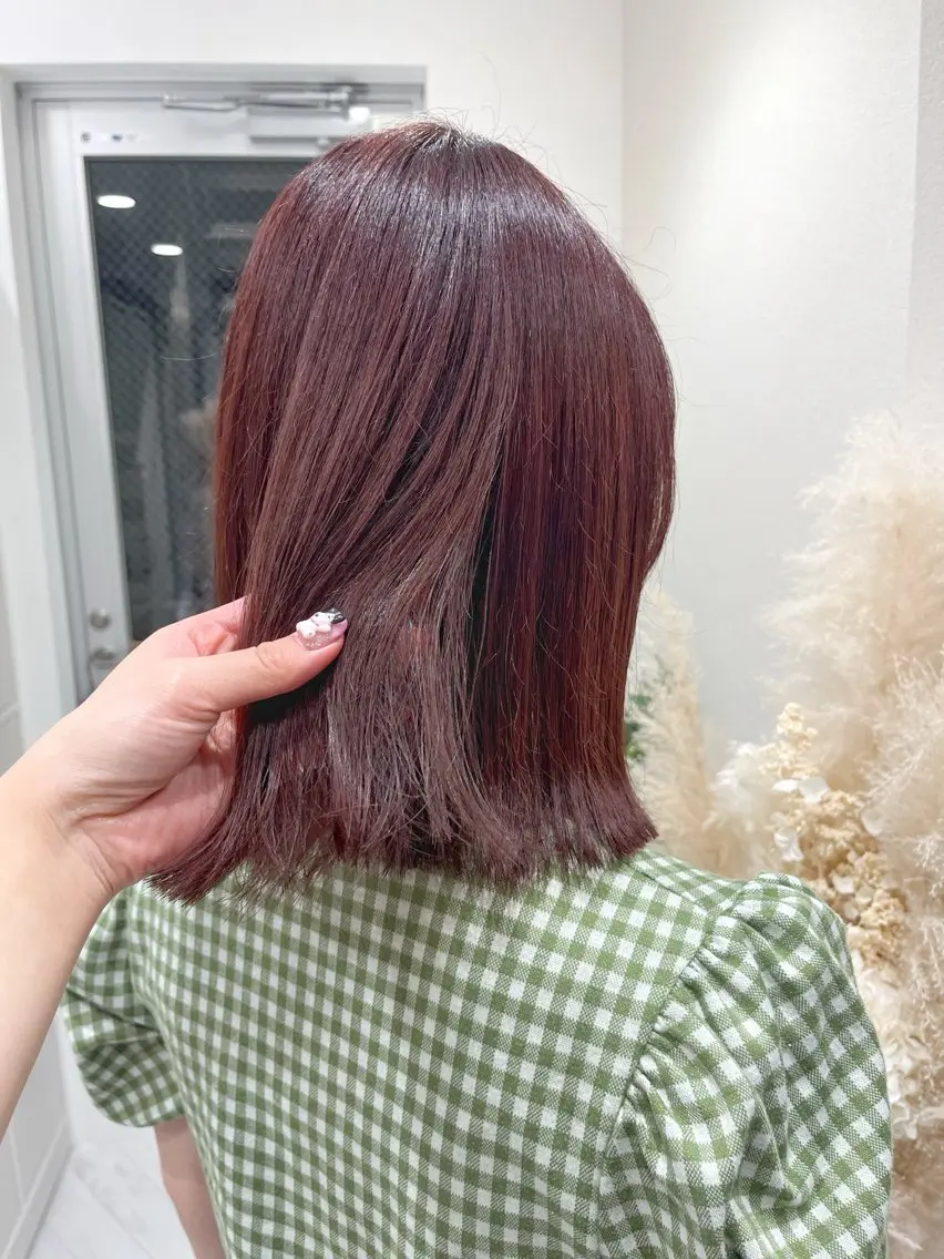 ミディアム カット ヘアカラー ボブ/レイヤー/ 茉莉花のヘアスタイル