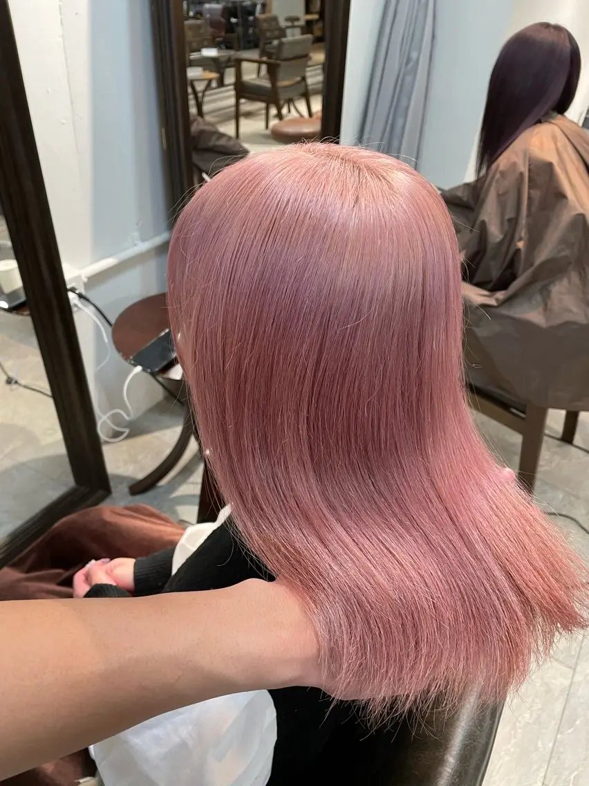 ミディアム カラー パーマ ヘアアレンジ ヘアカラー トリートメント ブリーチカラー🤍 颯馬🐈‍⬛のヘアスタイル