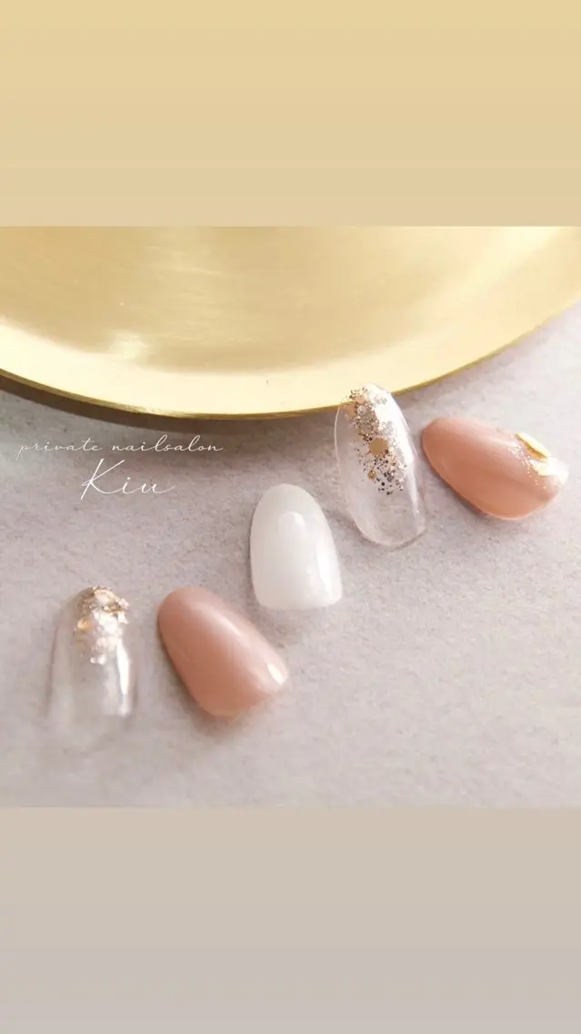 ネイル ジェルネイル ミラーネイル ニュアンスネイル オフィスネイル ショートネイル ハンドネイル kiu nailsalonのネイルデザイン