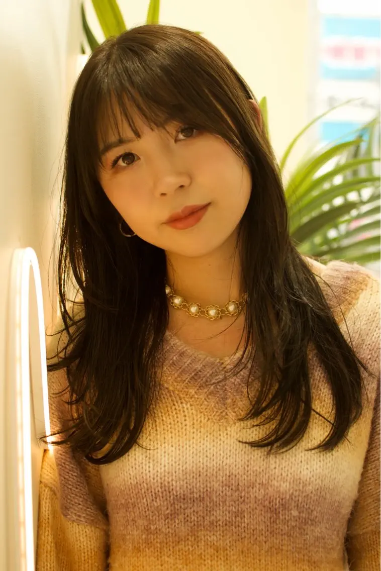 ロング カラー 透明感カラー くびれヘア 顔まわりレイヤー 顔周りカット 韓国風ヘア カット ヘアカラー トリートメント cana 札幌レイヤースタイルのヘアスタイル