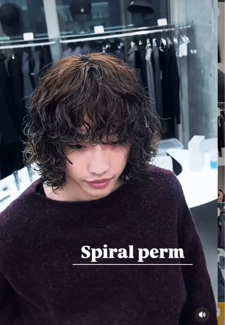パーマ メンズ カット パーマ 小川 廉太朗のヘアスタイル
