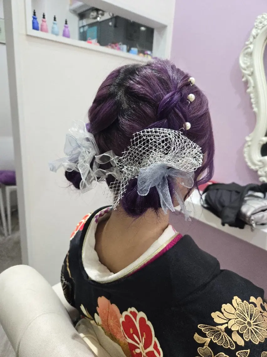 ミディアム ヘアアレンジ お団子ヘア ナカシマ  アユミのヘアスタイル
