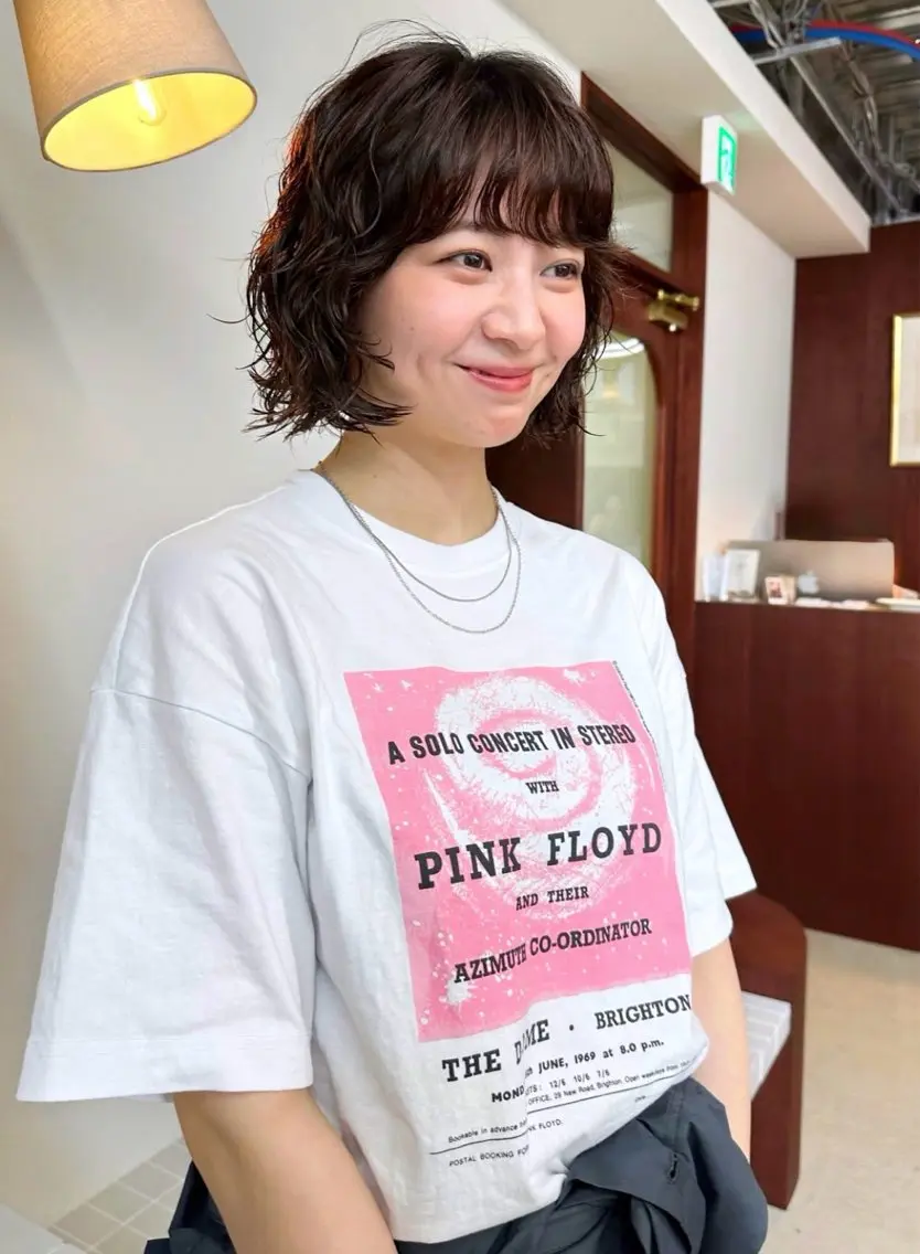 ショート カラー パーマ ボブレイヤー ハイライトカラー ボブ ハイライト レイヤーカット カット ヘアカラー パーマ トリートメント パーマ /レイヤー 榛地渉馬 /矢場町のヘアスタイル