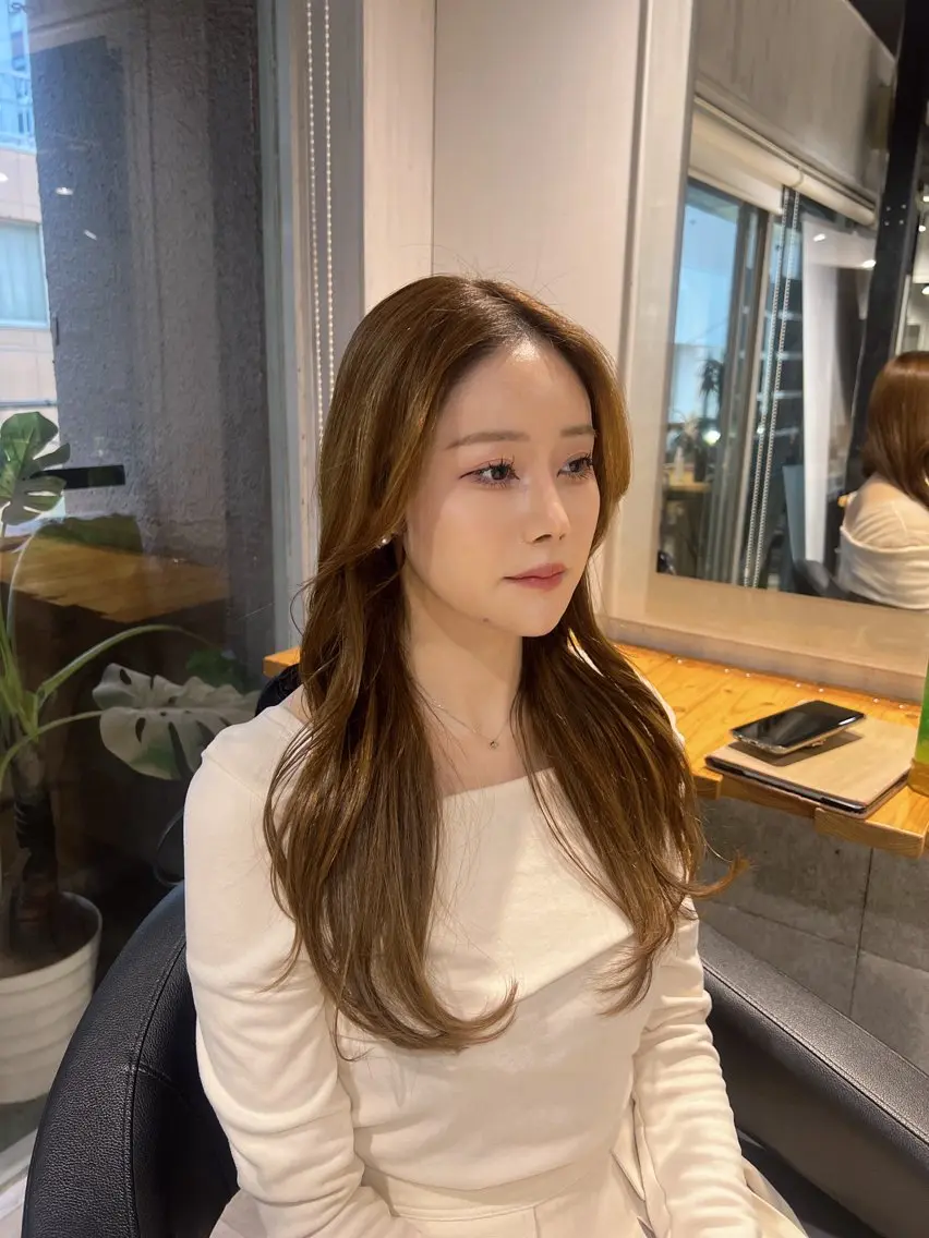 🩷韓国カラーみたいに透明感抜群オリーブカラー🩷にしたい方必見💖【ブリーチなしダブルカラーメニュー】💖の写真
