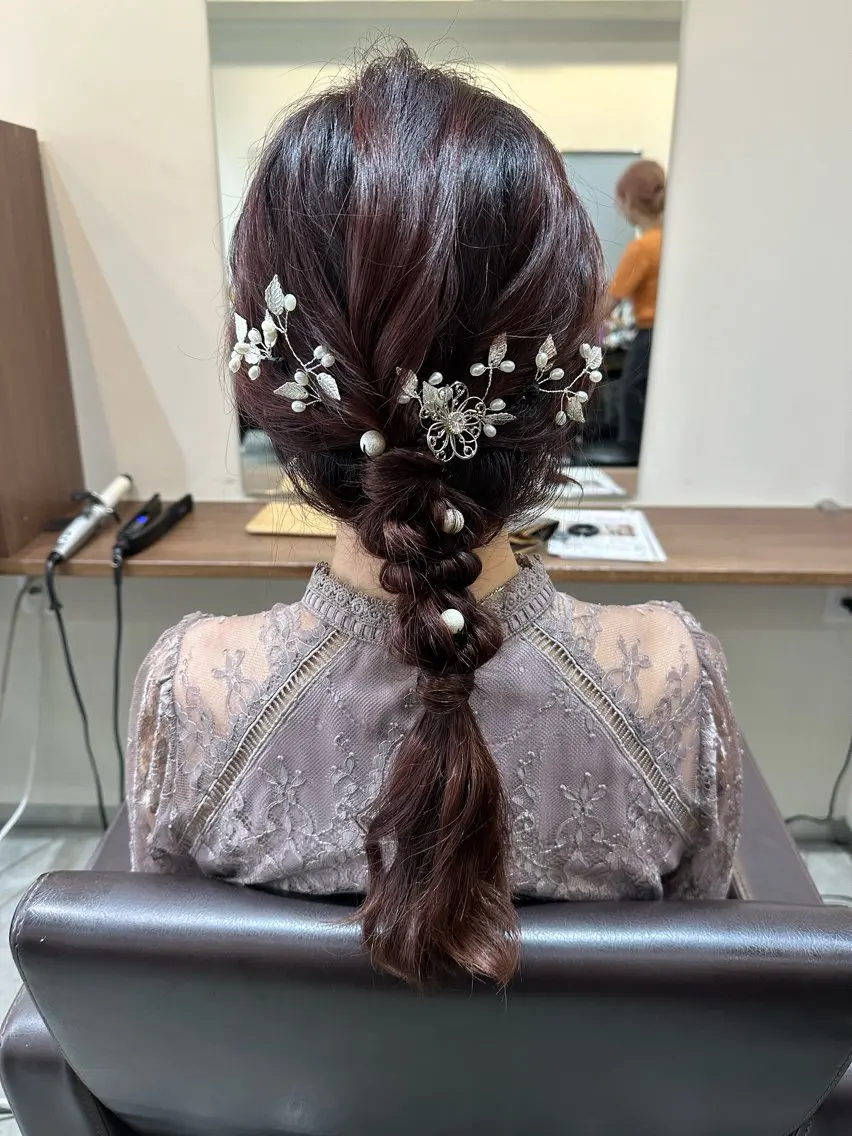 セミロング ヘアアレンジ 縮毛矯正+モテカラー 🎀✨MIHOのヘアスタイル