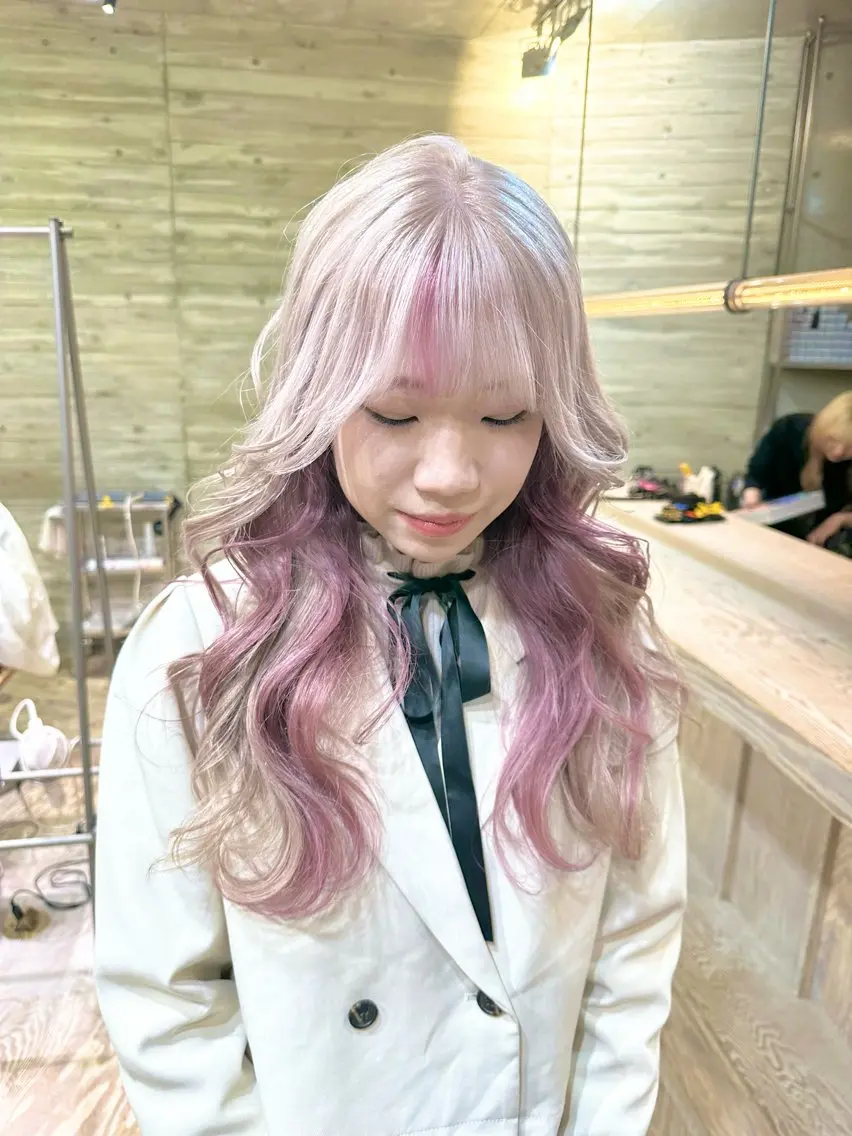 ロング カラー ヘアカラー トリートメント ヘッドスパ ヘアセット kai .のヘアスタイル