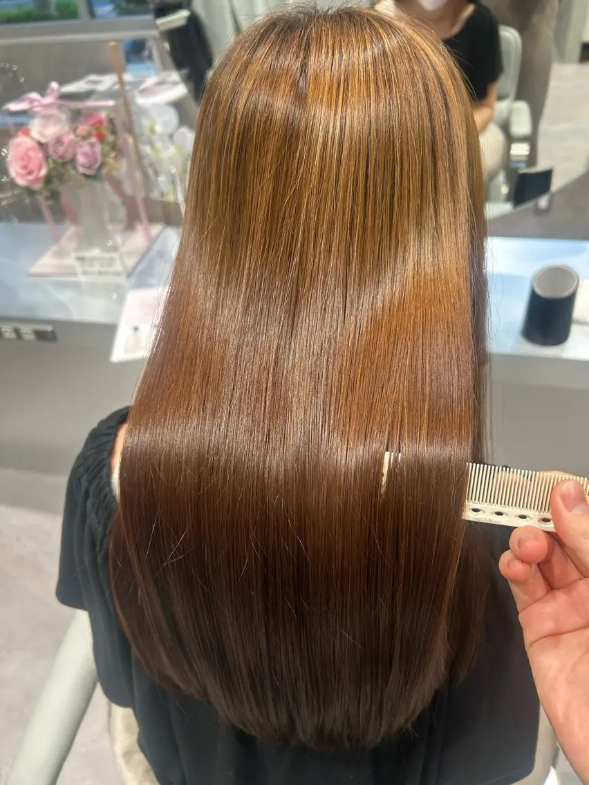 ロング 縮毛矯正 原野 実優羽のヘアスタイル