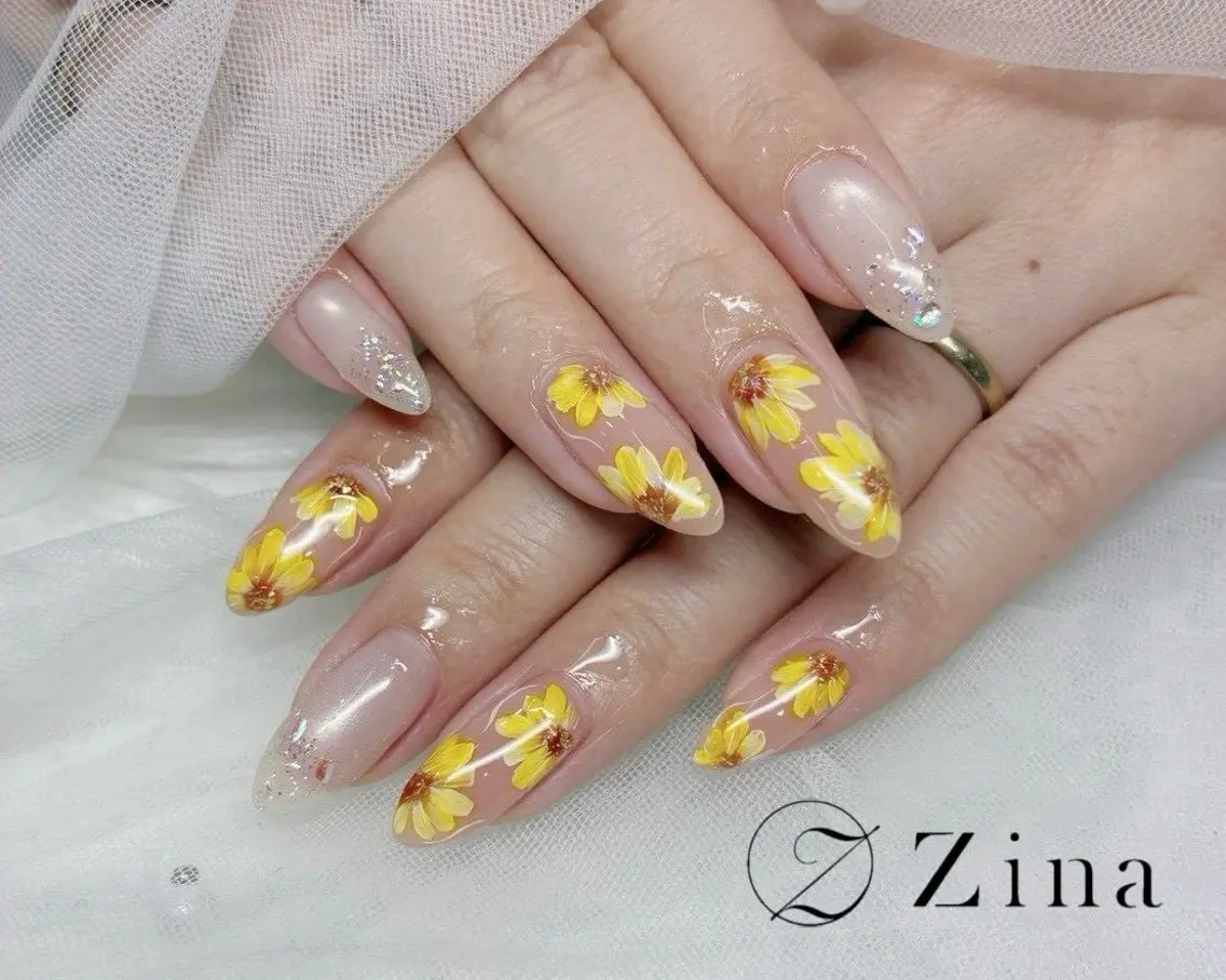 セミロング ハンドネイル 自爪育成/zina/ KIMIのネイルデザイン
