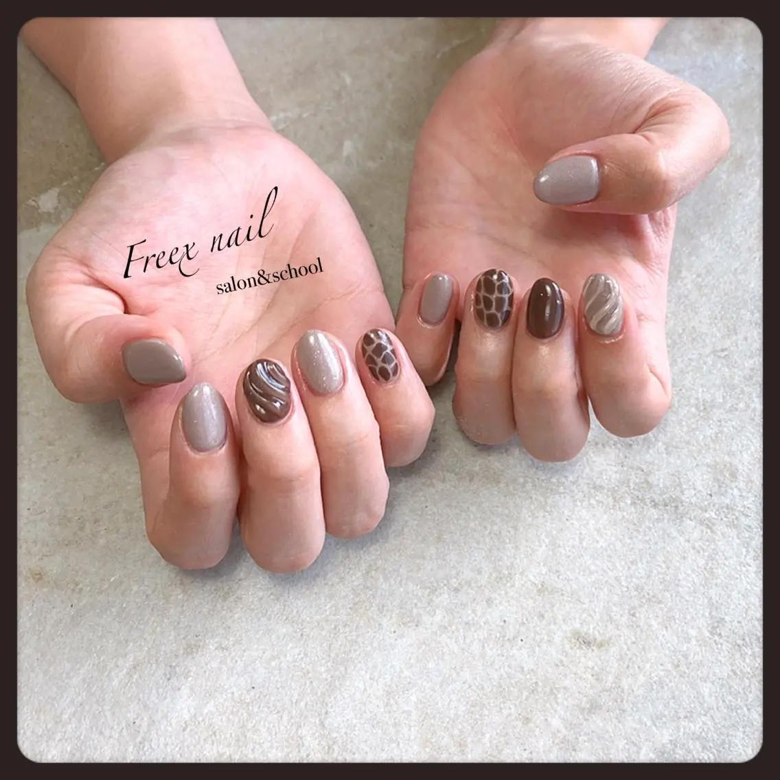 ネイル アニマル柄 freex nail /ニュアンス/個性派のネイルデザイン