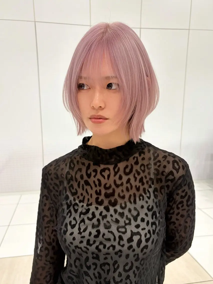 ショート カラー ヘアカラー トリートメント 愛されハイトーン ミルクティー職人ﾐﾜのヘアスタイル