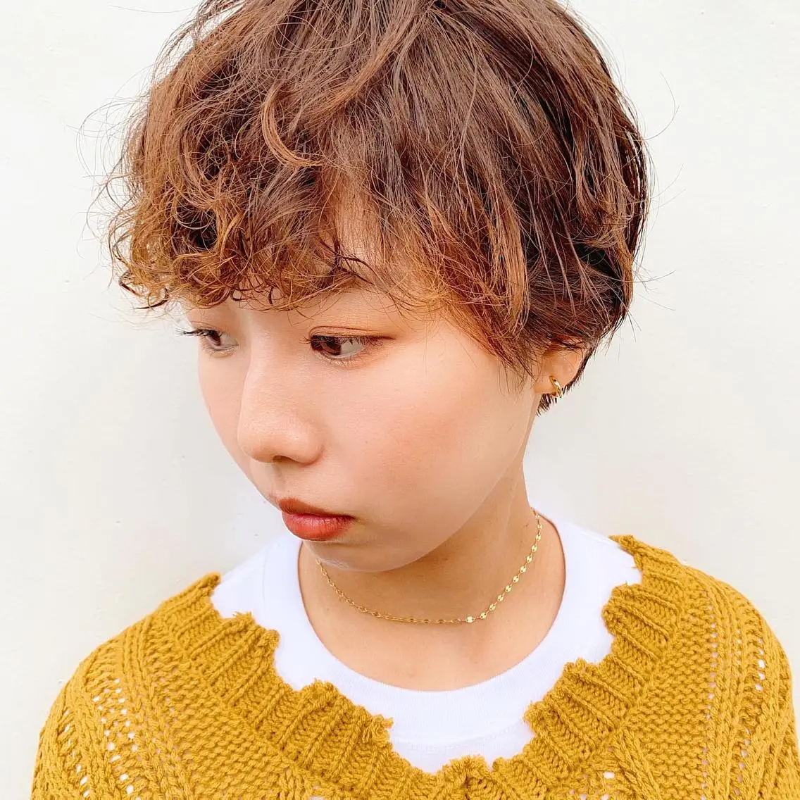 ショート カラー パーマ 中川 竜誠のヘアスタイル